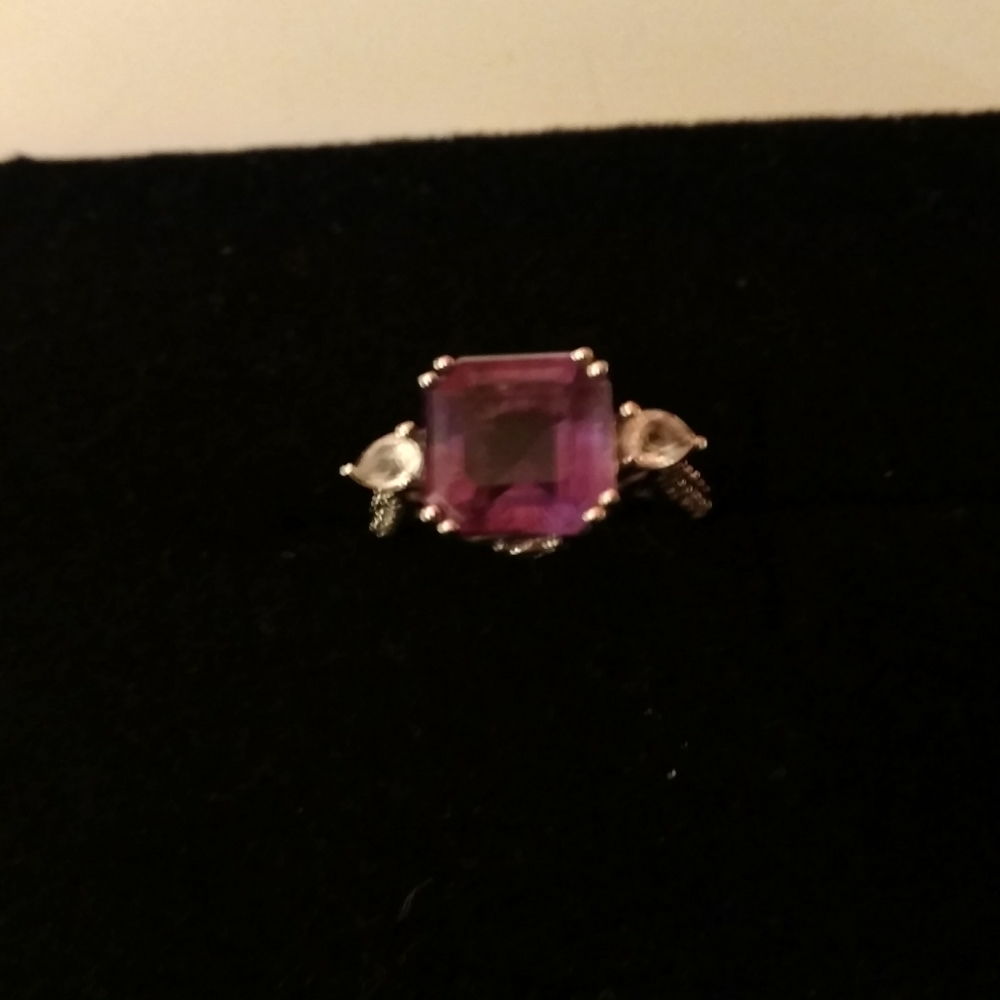 Sterling silver Amethyst with topaz shoulders